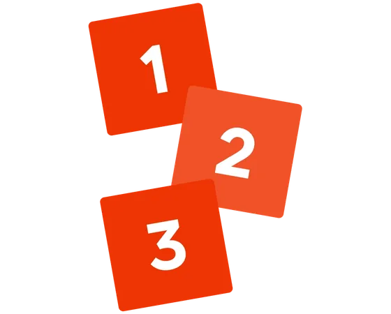 3 blokken met de cijfers 1, 2 en 3 om het 123meekijken element duidelijker te maken