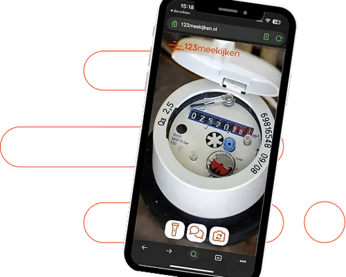 Een mockup van het 123meekijken UI in een iphone