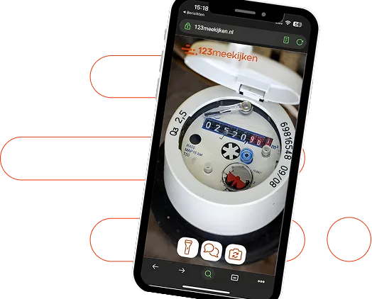 Een mockup van het 123meekijken UI in een iphone